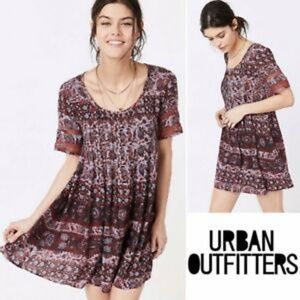 Ecote Urban Outfitters Print Swing Mini-Dress XS/S